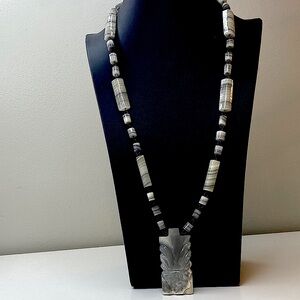 Mexican Grey Agate Statement Necklace